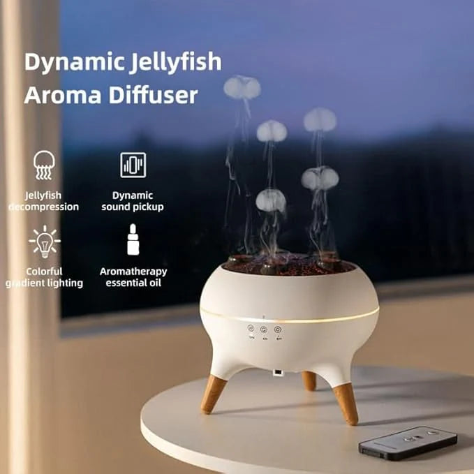 Jellyfish Aroma Diffuser with LED Light | Stress Relief & Air Humidifier for Home & Office